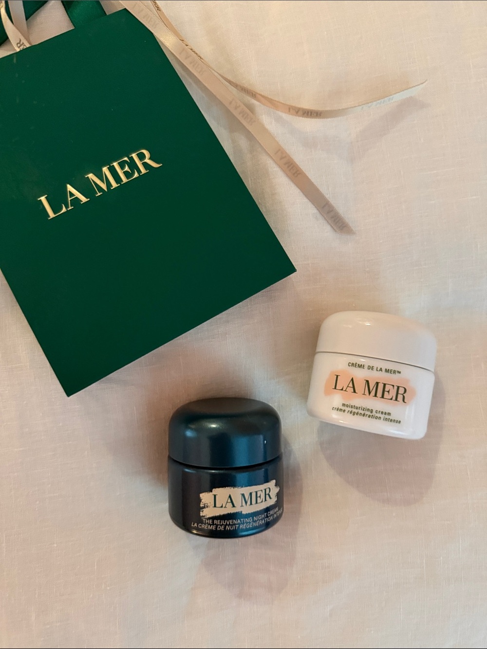 La Mer Moisturizing Cream Duo empty 1 oz jars
